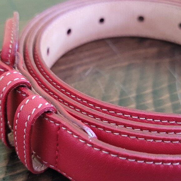 Talbots Red Leather Belt 6015 - Made in Italy main image 4